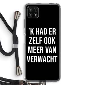 Meer verwacht  - Zwart: Samsung Galaxy A22 5G Transparant Hoesje met koord