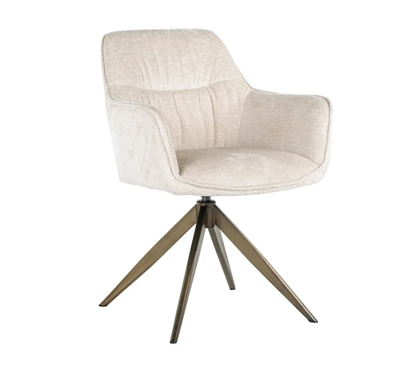Stoel Aline White Chenille - brandvertragend