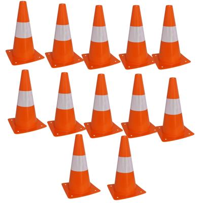 Benson Sport en of veiligheids pionnen - 12x stuks - oranje/wit - kunststof - 17 x 30 cm - training