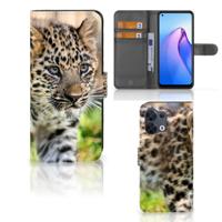 OPPO Reno8 | Telefoonhoesje | Met pasjeshouder | Baby Luipaard