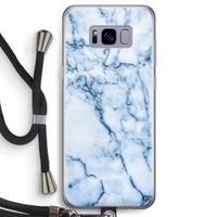 Blauw marmer: Samsung Galaxy S8 Transparant Hoesje met koord