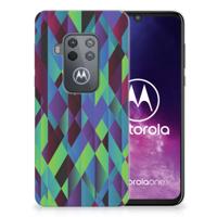 Motorola One Zoom | TPU Hoesje | Abstract Green Blue