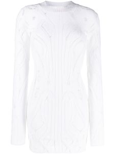 VITELLI pull en maille ajourée à coupe longue - Blanc
