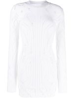 VITELLI pull en maille ajourée à coupe longue - Blanc