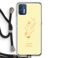 No rain no flowers: Motorola Moto G9 Plus Transparant Hoesje met koord
