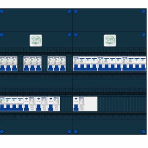 GACIA krachtgroepenkast 9 groepen 230V 3 krachtgroepen 16a 400V met aardlekschakelaar HS 4p 40A