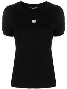 Dolce & Gabbana t-shirt à ornements en cristal - Noir