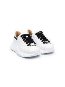 Philipp Plein Junior baskets à contrefort logo - Blanc