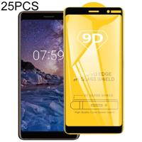 25 stuks 9D volledige lijm volledig scherm gehard glas film voor Nokia 5 1