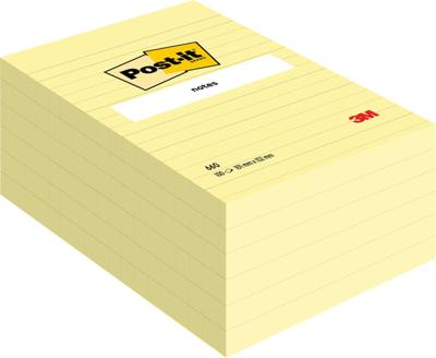 Memoblok post-it 660 lijn 102x152mm canary yellow | 6 stuks