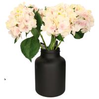 Mica Decorations Kunstbloem Hortensia tak - lichtroze - 51 cm - losse steel - Kunst zijdebloemen - Kunstbloemen