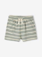 Gestreepte short met honingraat voor babyjongens wit, gestreept