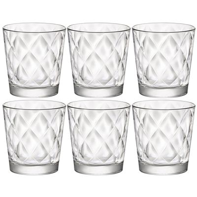 Drinkglazen set ruit motief 240 ml 6x stuks Drinkglazen set ruit motief 240 ml 6x stuks