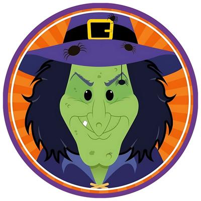 Halloween bierviltjes - 10x stuks - heks - karton - dubbelzijdig