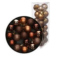 Atmosphera Kerstballen - 36x st - bronskleurig - kunststof - glans en mat - kerstversiering