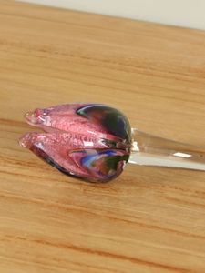 Tulp glas multicolor roze +/- 50 cm.