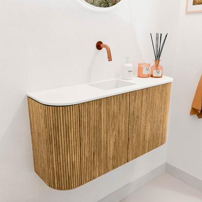 Toiletmeubel Mondiaz Joya | 83.2 cm | Meubelkleur Oak | Faye wastafel Talc Midden | Zonder kraangat(en) Toiletmeubel Mondiaz Joya | 83.2 cm | Meubelkleur Oak | Faye wastafel Talc Midden | Zonder kraangat(en)