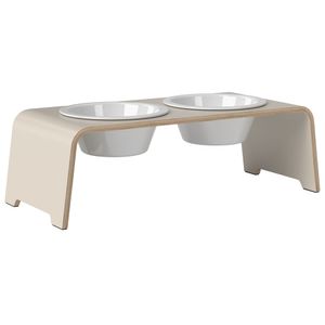 dogBar® Honden voerbar Wooden, kasjmiergrijs, Maat: M