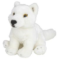 Pluche witte wolf/wolven knuffel 18 cm speelgoed   - - thumbnail