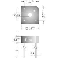 Diotec KBPC808 Bruggelijkrichter KBPC 800 V 8 A Eenfasig - thumbnail