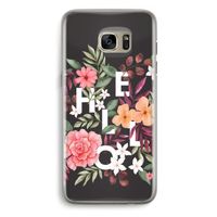 Hello in flowers: Samsung Galaxy S7 Edge Transparant Hoesje