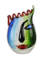 MURANO STIJL ABSTRACTE GLAZEN VAAS MET GEZICHT