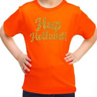 Oranje supporter T-shirt voor meisjes - Hup Holland - oranje - EK/WK voetbal - Nederland