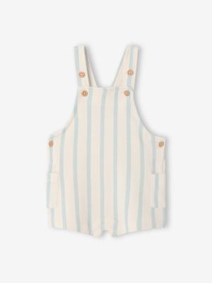 Bedrukte korte sweater van fleece voor baby's blauw, gestreept