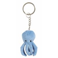 Nature Planet Pluche Octopus/Inktvis knuffel sleutelhanger - 2x - 6 cm - Speelgoed dieren