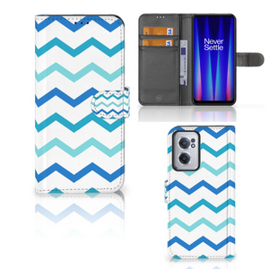 OnePlus Nord CE 2 Telefoon Hoesje Zigzag Blauw