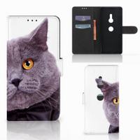 Sony Xperia XZ3 Telefoonhoesje met Pasjes Kat - thumbnail