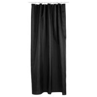5Five Douchegordijn - zwart - polyester - 180 x 200 cm - inclusief ringen   -
