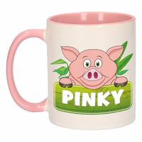 Varkens theebeker roze / wit Pinky 300 ml
