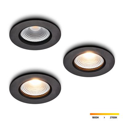 LED-inbouwspot Udis zwart dimbaar IP65