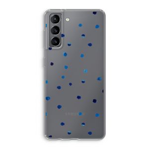 Blauwe stippen: Samsung Galaxy S21 Transparant Hoesje