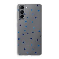 Blauwe stippen: Samsung Galaxy S21 Transparant Hoesje