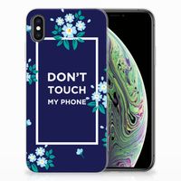 Apple iPhone Xs Max Silicone-hoesje Flowers Blue DTMP