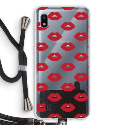 Lips: Samsung Galaxy A10 Transparant Hoesje met koord