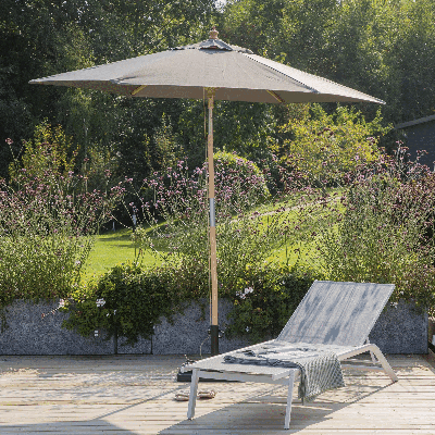 Nohr Kantelbare Parasol 'Eliu' 250 x 250cm, kleur Grijs