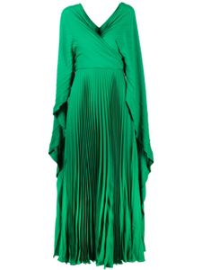 Valentino Garavani robe longue plissée à col v - Vert