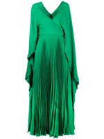 Valentino Garavani robe longue plissée à col v - Vert - thumbnail