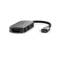 Nedis USB Multi-Port Adapter | USB 3.2 Gen 1 | USB-C Male | HDMI Output / USB-A Female / USB-C Female | 5 Gbps | 0.10 m | Rond | Vernikkeld | PVC |