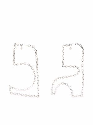 Courrèges boucles d'oreilles chaînes à design structuré - Argent