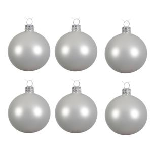 Kerstballen set - 6x stuks - winter wit - glas - 6 cm - mat - kerstversiering