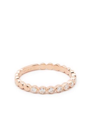 Ef Collection bague en or rose 14ct pavé de diamants