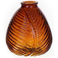 Bellatio Design Bloemenvaas - bruin transparant glas - D14 x H16 cm - Vazen