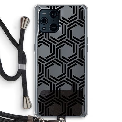 Geometrisch patroon: Oppo Find X3 Pro Transparant Hoesje met koord