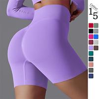 Dames Sportbroek Yogashorts Trainingsshorts Elastische tailleband Hoge taille Yoga Sportschooltraining Pilates Short / Broekje Zwart Rood Bordeaux Sport Sportkleding Rekbaar Slank Lightinthebox