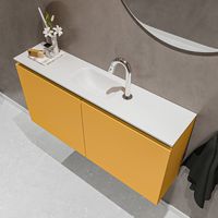 Mondiaz Ture 100cm toiletmeubel ocher met wastafel talc midden 1 kraangat - thumbnail