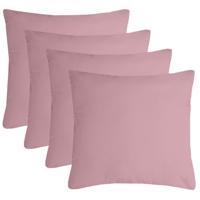 Stof Textile sierkussen Nelson - 4x - roze - 60 x 60 cm - bank kussens - polyester
